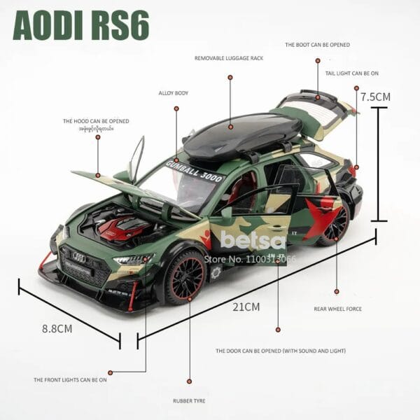 1/24 Scale Audi RS6 Avant Modified Model car - Image 9